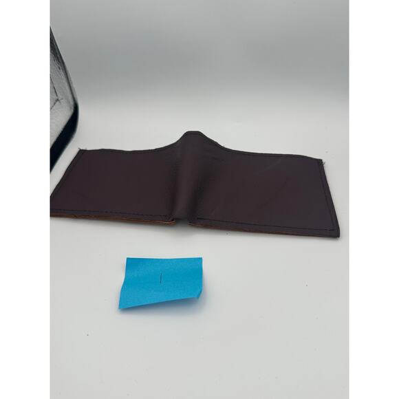 Minimalist Handmade Oaxaca Leather Wallet Burgundy Wine Bifold - Picture 13 of 13